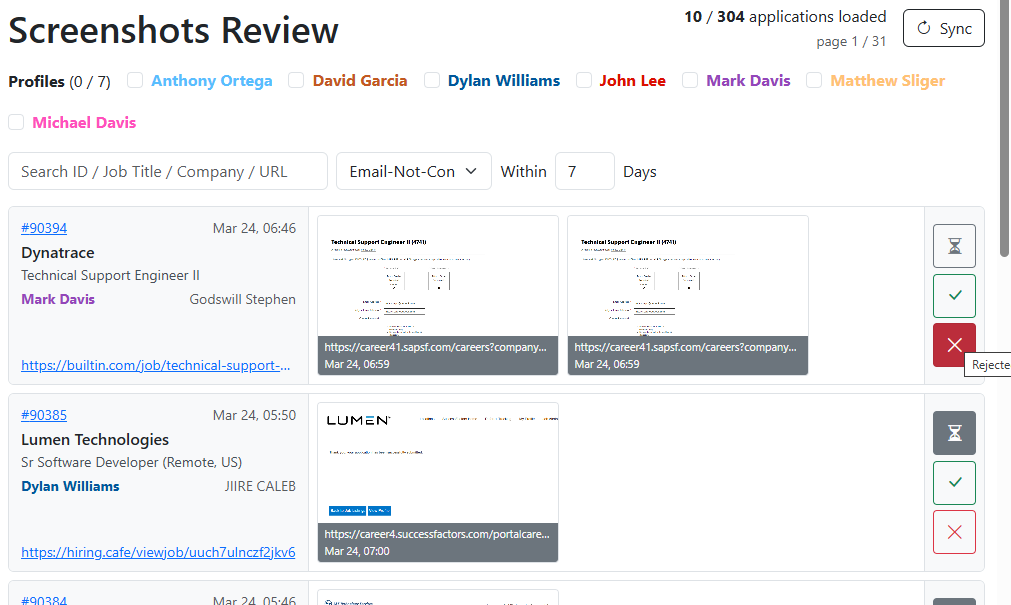 Billing adjustment after rejection
